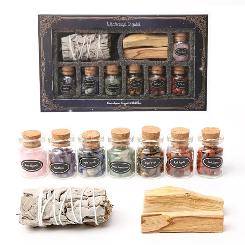 Home Fragrance Gift Set - アロマセラピーギフトボックス,空間浄化,減圧,神聖木材,魔法のクリスタル,家庭用フレグランスに適しています
