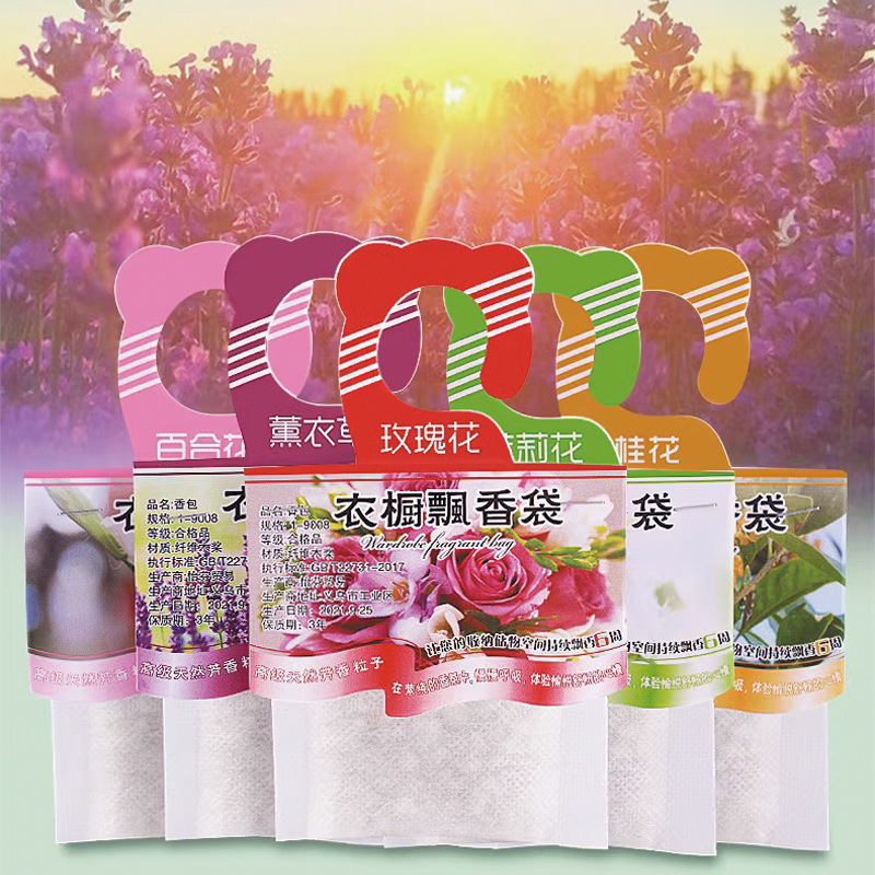Home Fragrance Janzen - フレグランスのワードローブの小袋,5個,香炉の吊り下げ装飾,臭気除去,バラ,ジャスミン,ラベンダー,家庭用芳香剤,車