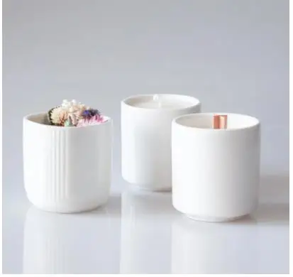Wax Melt Burner - ミニマリストな白いキャンドルジャー、セラミック製キャンドルホルダー、デスクデコレーション、キャンドルスティック、ワックスメルトバーナー、110ml、ホームアロマ容器