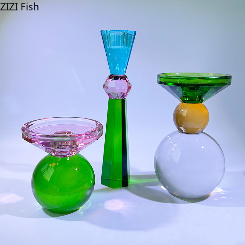 Wax Melt Burner - カラフルなクリスタルキャンドルホルダー,机の装飾,ロマンチックなローソク足,ワックスメルトバーナー,透明なキャンドルホルダー,モダンな家の装飾