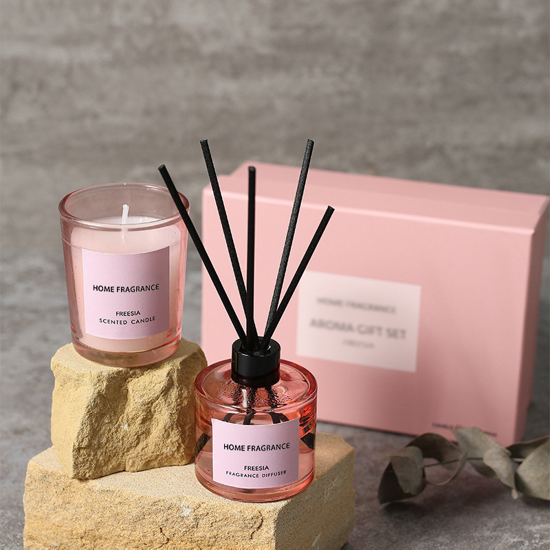 プレミアムリードディフューザーとキャンドルギフトセット、長持 - Home Fragrance Long Lasting のレビューと価格