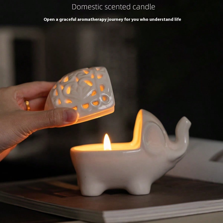かわいい象のセラミックアロマバーナー、中空彫刻エッセンシャル - Wax Melt Burner のレビューと価格