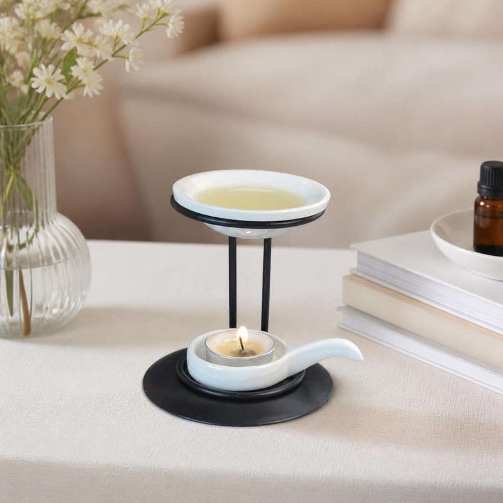 ティーライトミニマリストエッセンシャルオイルバーナー モダン - Wax Melt Burner のレビューと価格