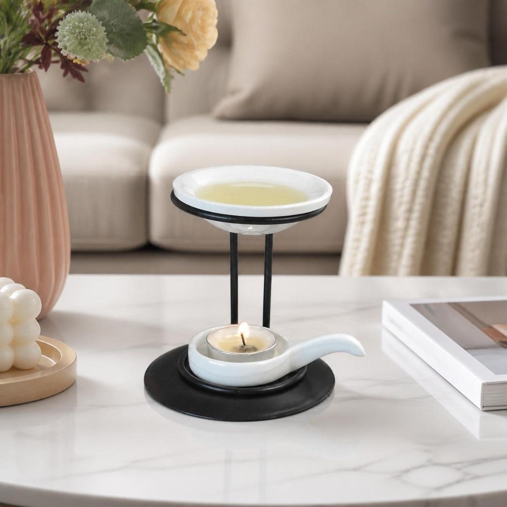 ティーライトミニマリストエッセンシャルオイルバーナー モダン - Wax Melt Burner のレビューと価格