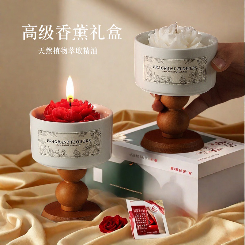 高級椿の香りのキャンドルギフトボックスセット。 長持ちする香 - Home Fragrance Gift Set のレビューと価格