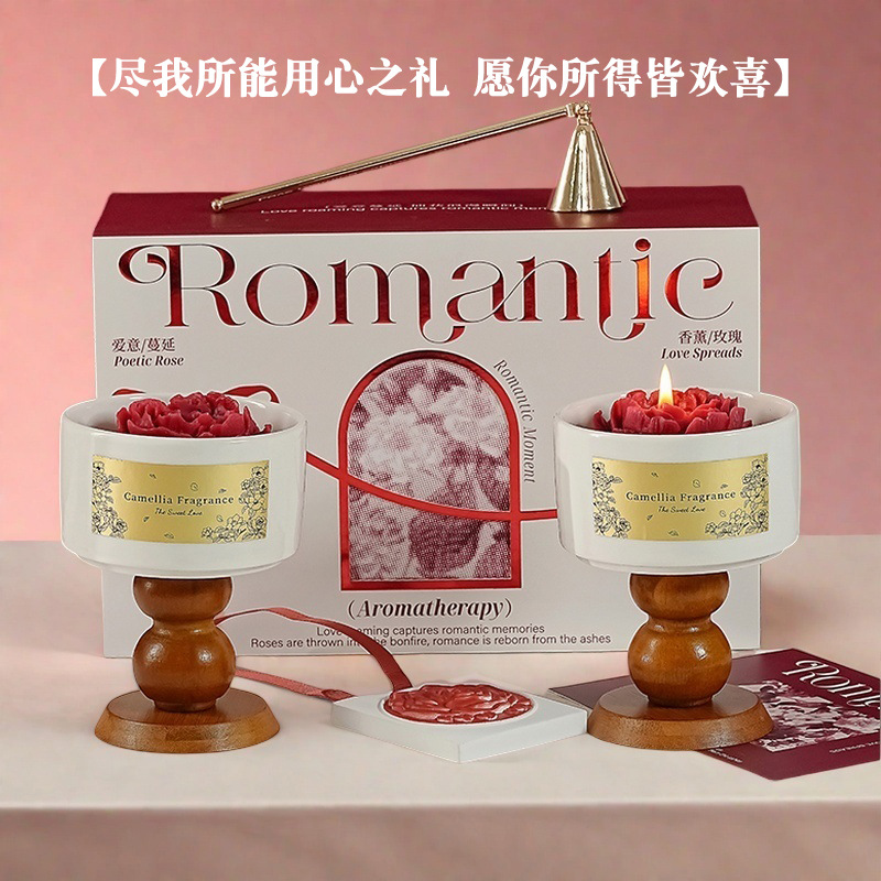 高級椿の香りのキャンドルギフトボックスセット。 長持ちする香 - Home Fragrance Gift Set のレビューと価格