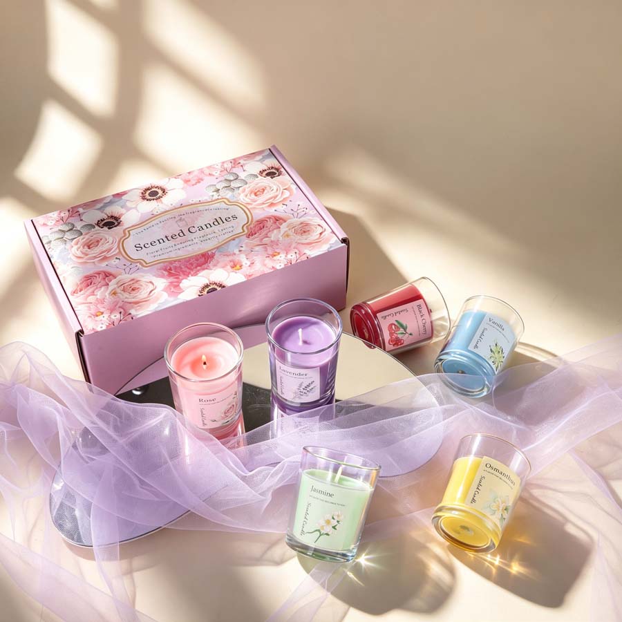 アロマセラピーアロマキャンドルギフトセット 6種類の香りのガ - Home Fragrance Gift Set のレビューと価格