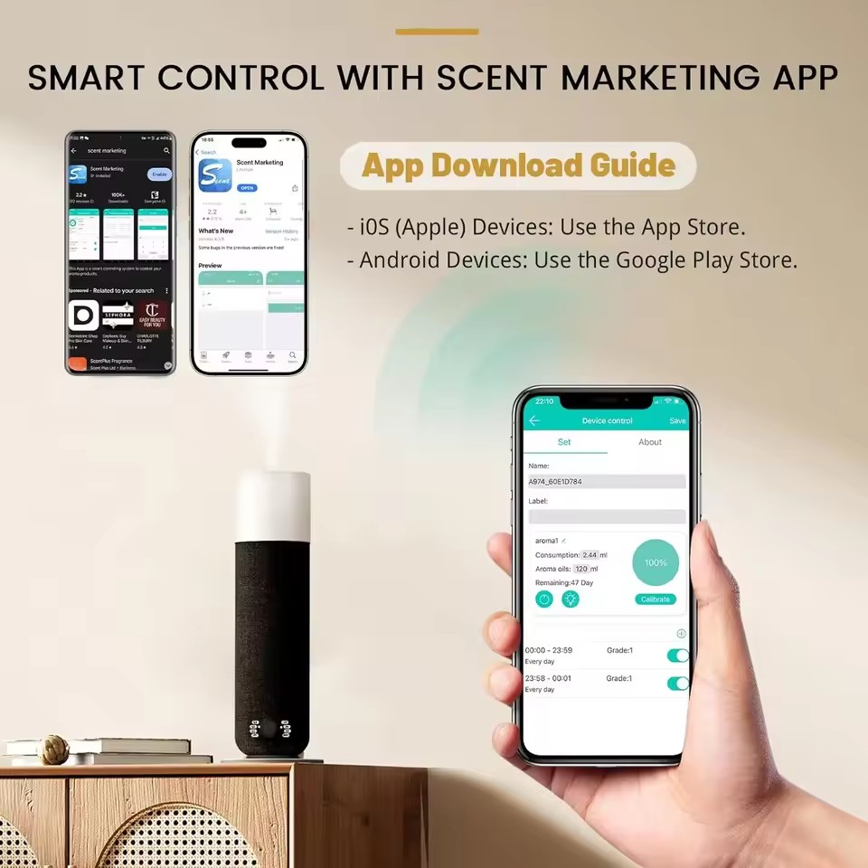 ルームフレグランスディフューザー、最大165m³対応、スマー - Home Fragrance Hotel のレビューと価格