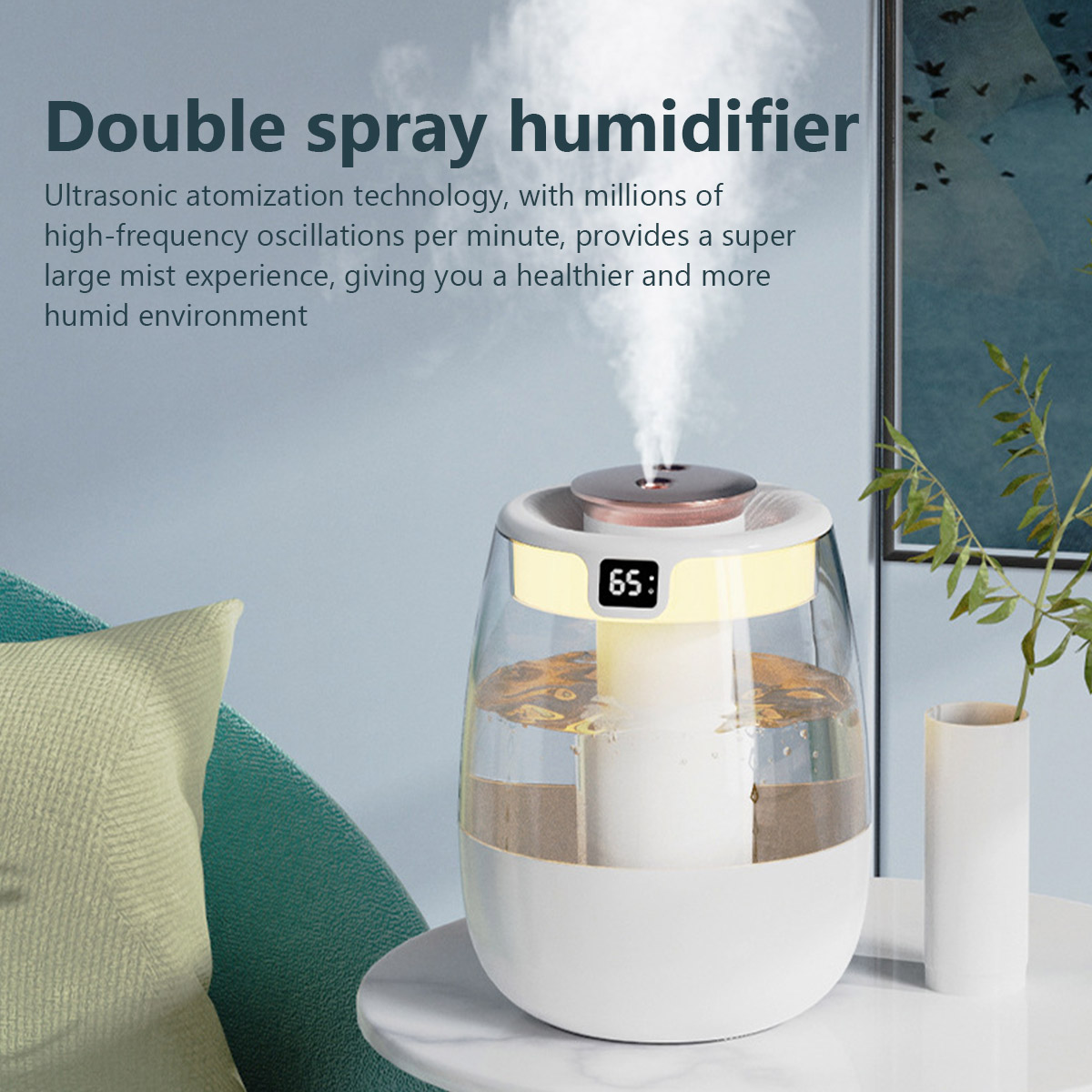 1.3L 空気加湿器ダブルスプレーポートクールミストメーカー - Home Fragrance Janzen のレビューと価格