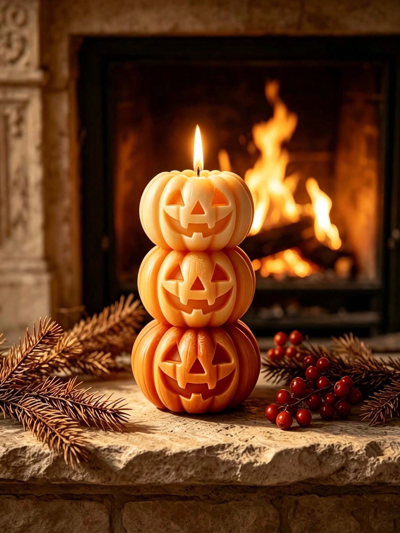 ハロウィン用3層式パンプキン型キャンドル1個、パンプキンデザ - Home Fragrance Long Lasting のレビューと価格